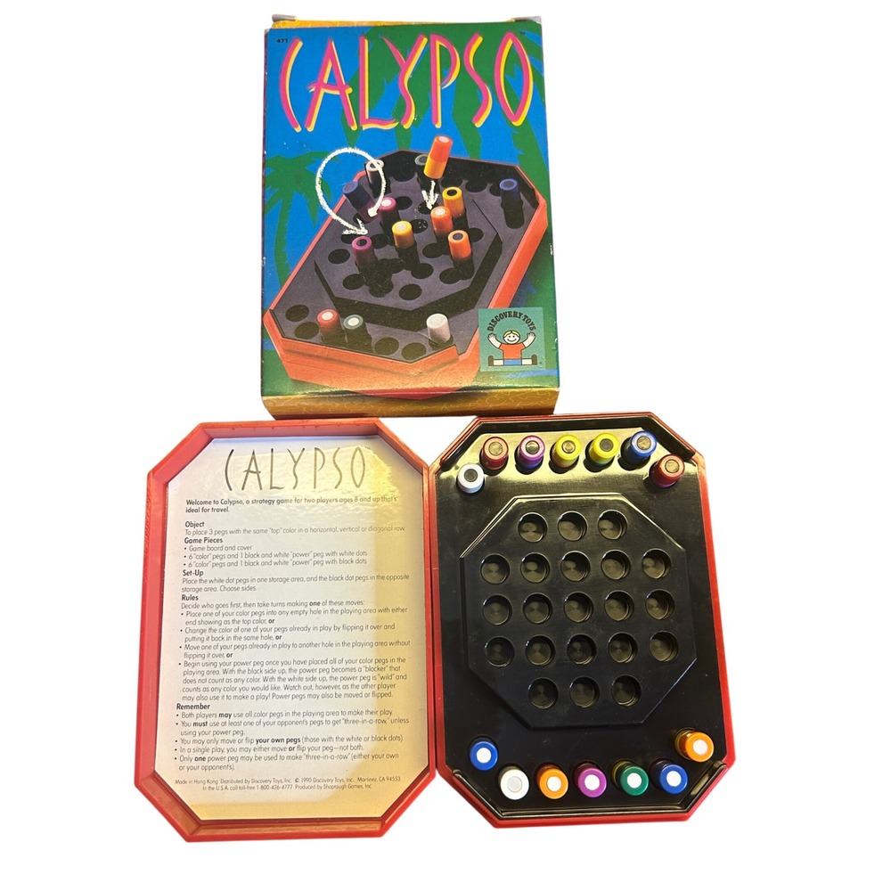 CALYPSO Discovery Toys Strategy Game 1990 Vtg Travel Car original box kidcore